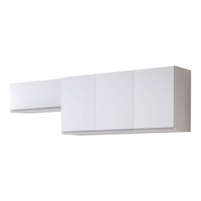 Conjunto de Armários Aéreo Cozinha Planejada Lux 120cm e 70cm 100% MDF Branco TX Fosco - Abmaza