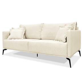 Sofá 2 Lugares 160cm Pés De Metal Vecchia S06 Linho Pérola - Mpozenato