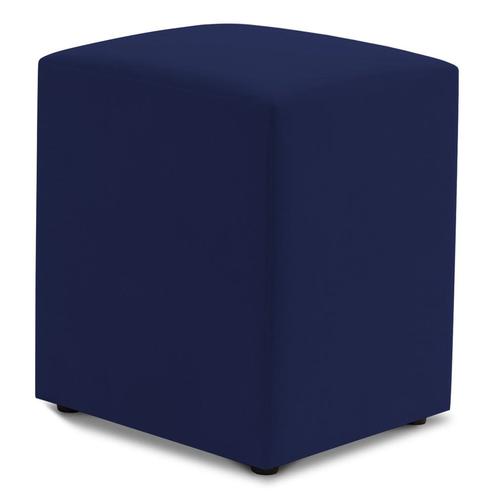 Puff Decorativo Sala de Estar Quadrado 36x47cm Sintético Azul Marinho - Abmaza