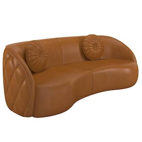 Sofá Decorativo Com Almofadas 4 Lugares 318cm Tressê Zion M22 Sintético Caramelo - Mpozenato