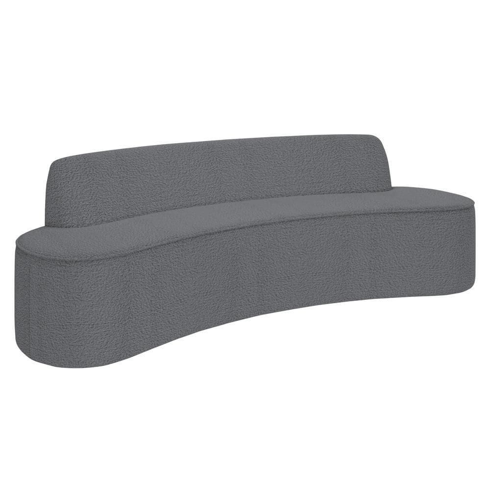 Sofá 3 Lugares Para Sala De Estar Living 210cm Koane D06 Bouclê Cinza - Mpozenato