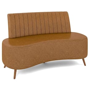 Sofá 2 Lugares Para Sala Living 160cm Pés Palito Tamar K04 Sintético Caramelo - Mpozenato