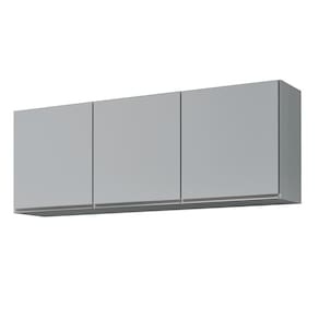 Armário De Cozinha Aéreo 150cm 3 Portas Argélia Cinza Claro - Lumil