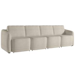 Sofá Cama Casal Para Sala 356cm Polska K04 Bouclê Bege - Mpozenato