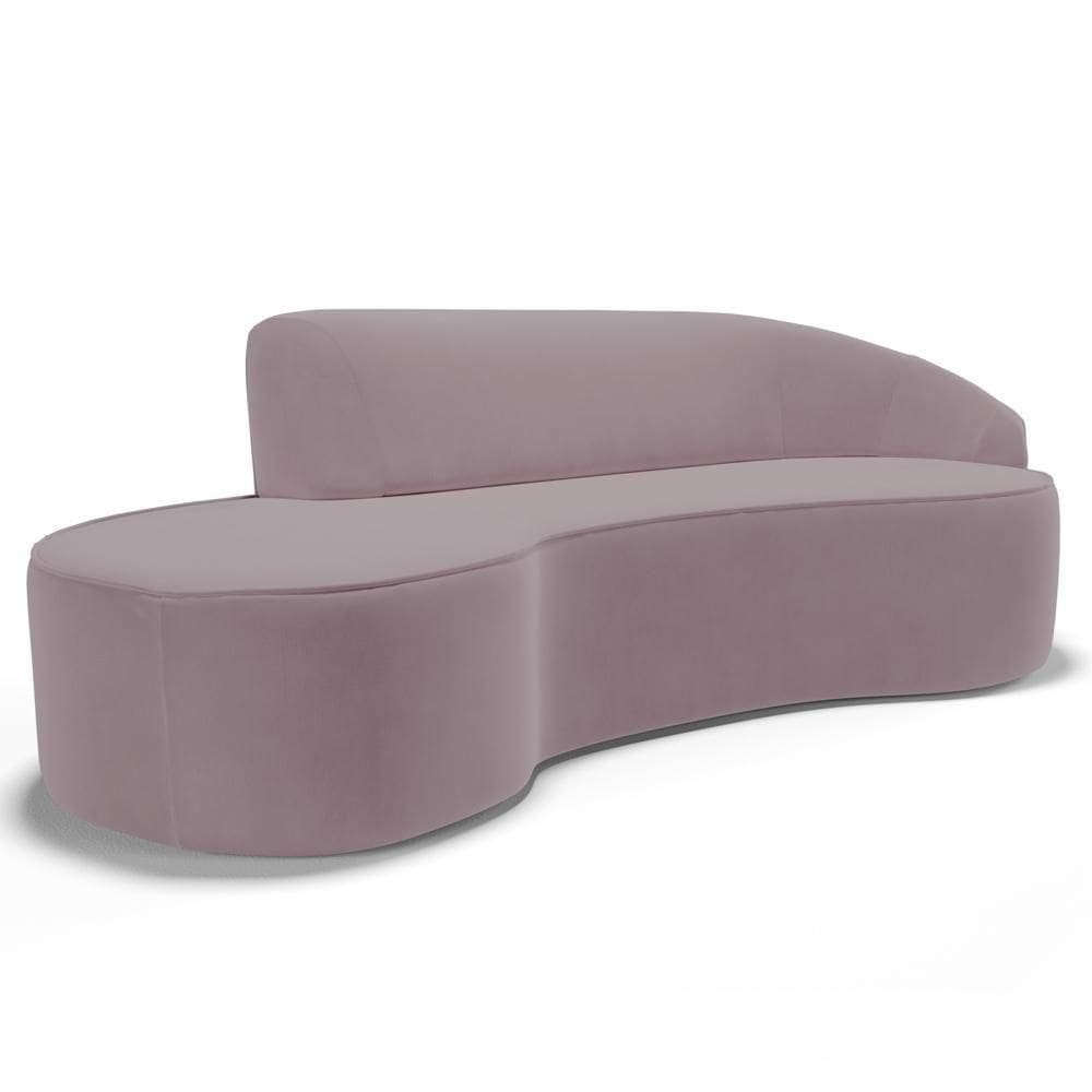 Sofá Living 3 Lugares 210cm Braço Direito Mozart D06 Veludo Rosê - Mpozenato