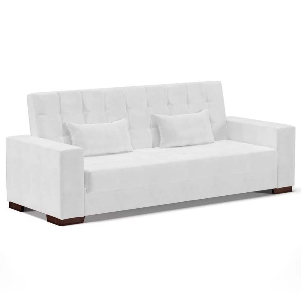 Sofá Cama Para Sala De Estar Lisboa Couríssimo Branco - Ibiza