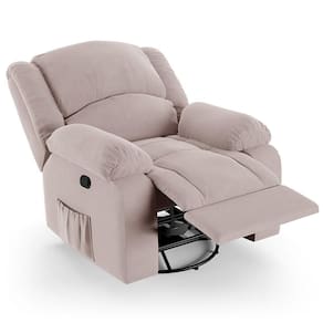 Poltrona Do Papai Reclinável Pietra Glider Giratória Fh9 Veludo Rosê - Mpozenato