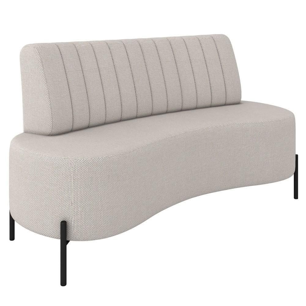 Sofá 2 Lugares 135cm Pés Aço Preto Tamar K04 Linho Areia - Mpozenato