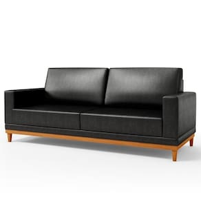 Sofá 3 Lugares 180cm Living Sala De Estar Kayrós D05 Sintético Preto - Mpozenato