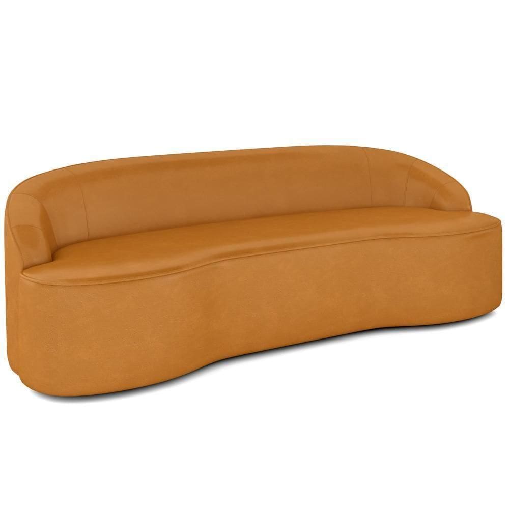 Sofá 2 Lugares Para Sala De Estar Living 150cm Theo D06 Sintético Caramelo - Mpozenato
