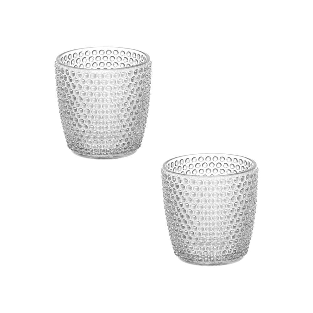 Porta Vela Cristal 7Cm Transparente Com 2Pc 9002074