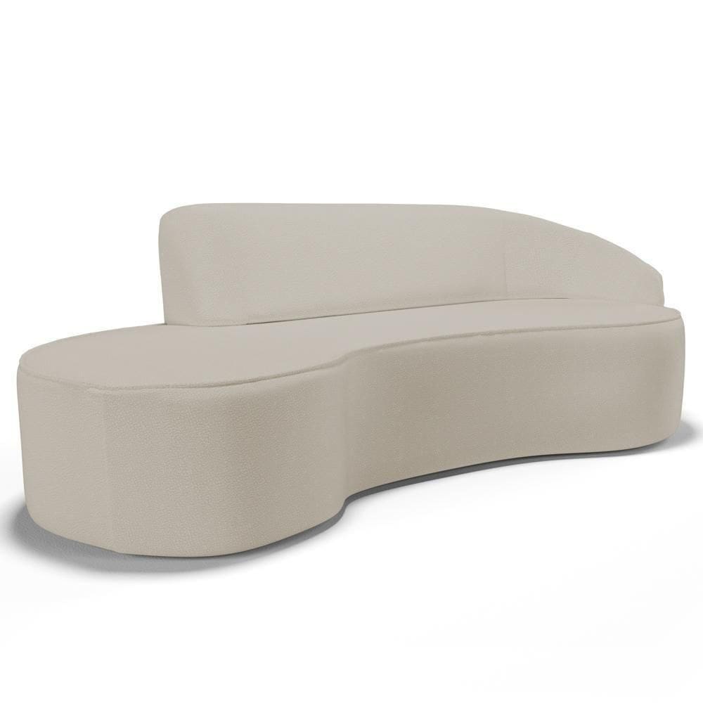 Sofá Living 2 Lugares 180cm Braço Direito Mozart D06 Sintético Bege - Mpozenato