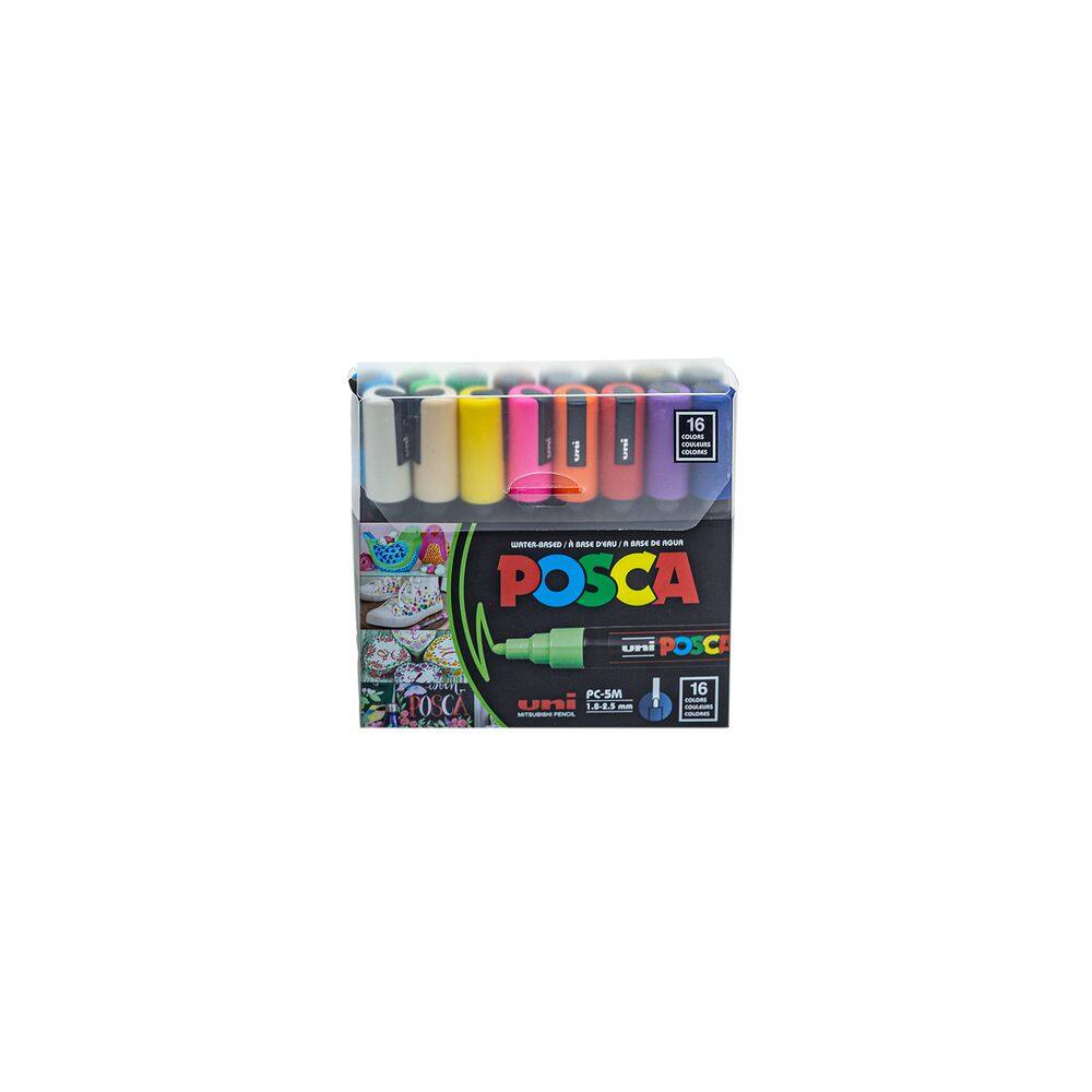 Caneta marcadora de tinta Posca PC-5M Extra Fine 1,8-2,5 mm 16 cores
