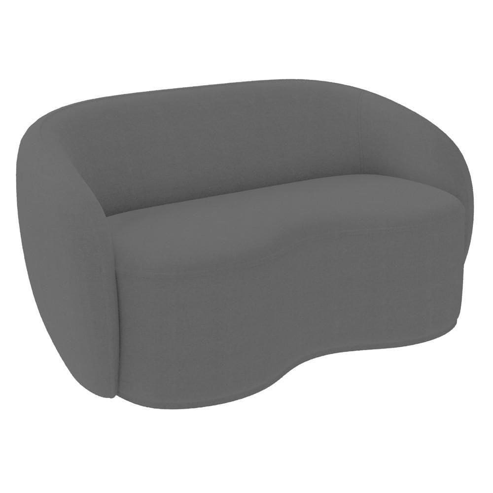Sofá 2 Lugares Living Orgânico Sala De Estar 160cm Garbin K04 Bouclê Cinza - Mpozenato