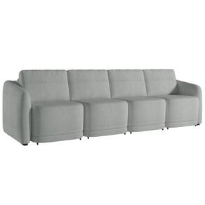 Sofá Cama Casal Para Sala 316cm Polska K04 Bouclê Cinza Claro - Mpozenato