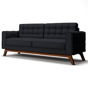 Sofá 150 Cm 2 Lugares Sandero C-300 Veludo Preto - Domi