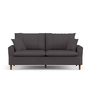 Sofá Living 3 Lugares 180cm Com Almofadas Veras D05 Suede Cinza - Mpozenato