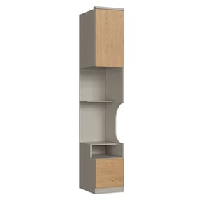 Mesa de Cabeceira Modulada Reto 1 Porta 2 Gavetas Elegance Níquel/Angelin