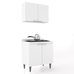 Armário De Cozinha E Balcão Cooktop Pérola Z34 Branco - Mpozenato