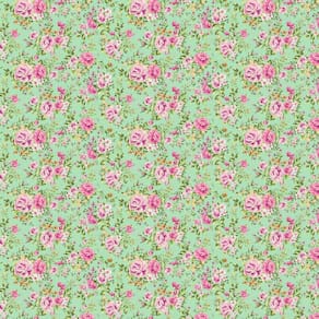 Papel De Parede Floral Rosas Fundo Verde Adesivo Sala Quarto