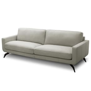 Sofá 3 Lugares Para Sala Living 240cm Vults L08 Couro Pérola - Mpozenato