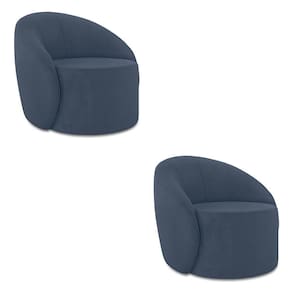 Poltrona Decorativa Orgânica Kit 2 Lua Suede Azul Mar D03 - D`rossi