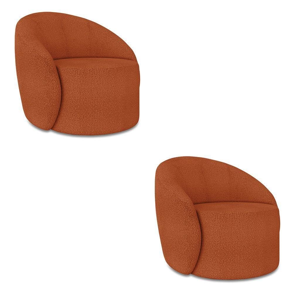 Poltrona Orgânica Kit 2 Lua Bouclê Terra D03 - D`rossi