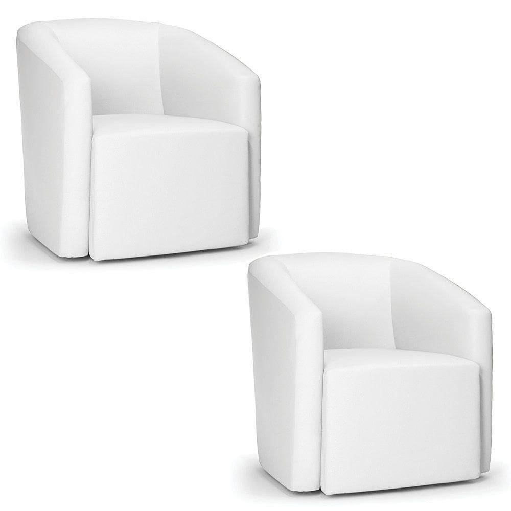 Poltrona Decorativa Orgânica Kit 2 Stella Max Sintético Branco D03 - D`rossi