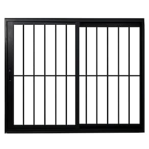 Janela Vitro 2 Folhas com Grade de Correr Alum. Preto Linha Veneza 120x150 Preto