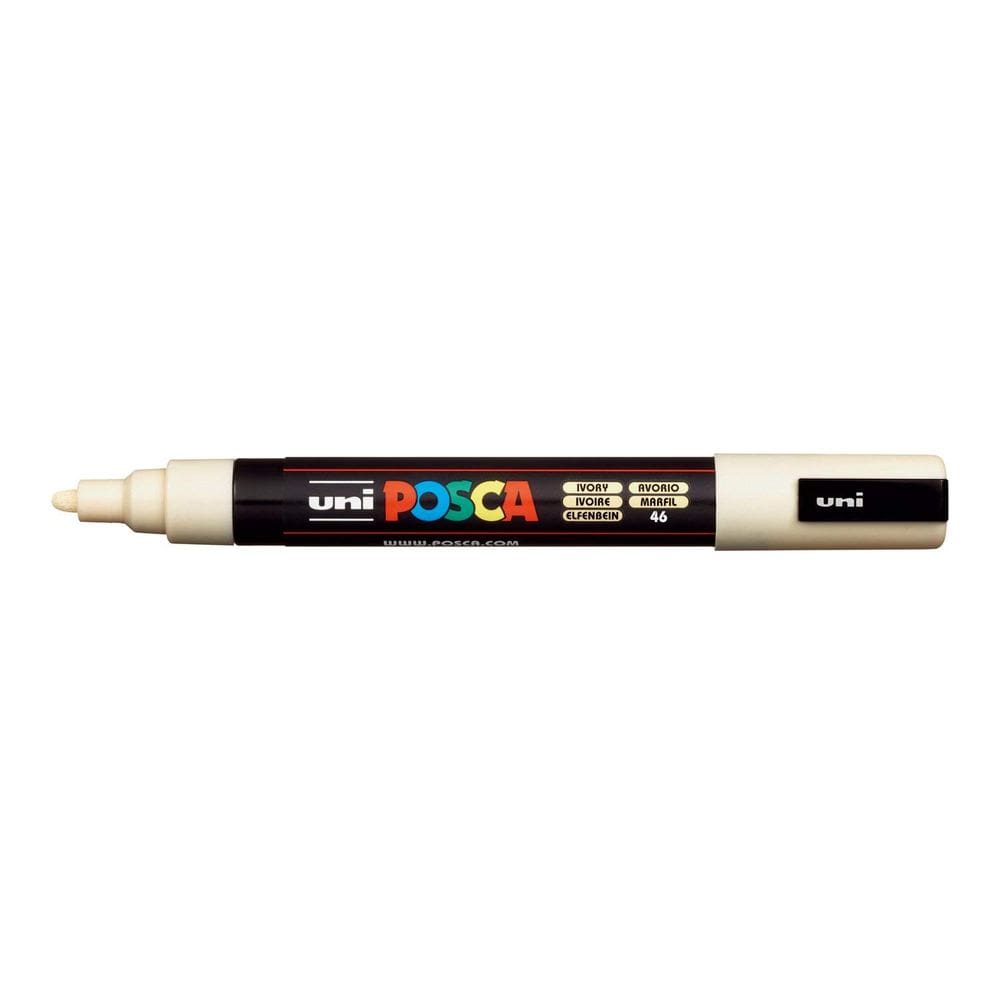 Caneta de pintura de vidro Marker Uni Posca PC-5M Fine Bullet Tip Ivory