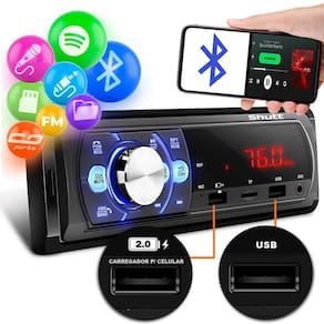 Som Automotivo Shutt Mp3 Player Usb Blueth Leitor De Sd