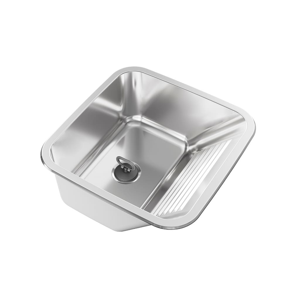 Tanque Monobloco Embutir Inox Polido 30 Litros com Válvula 3&quot; 10.04.20447 Lavanderia