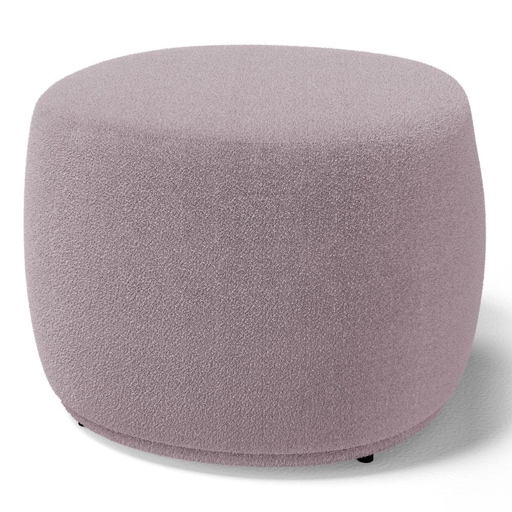 Puff Decorativo Living Aisha Orgânico Bouclê Rosê - Abmaza