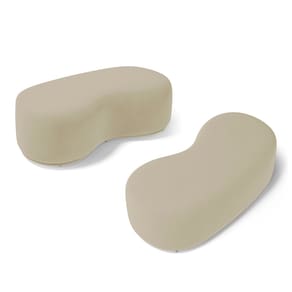 Kit 02 Puffs Decorativos Living Aisha Orgânico 02 Lugares Veludo Bege - Abmaza