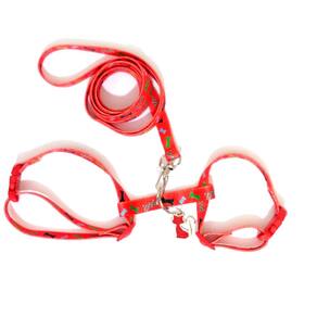 Conjunto Peitoral Gatos Vermelho Tam. Único 12Cm a 22Cm