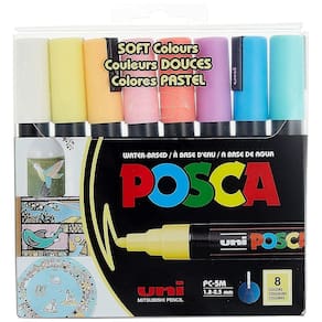 Conjunto de marcadores de pintura Posca Medium Point de 8 cores suaves