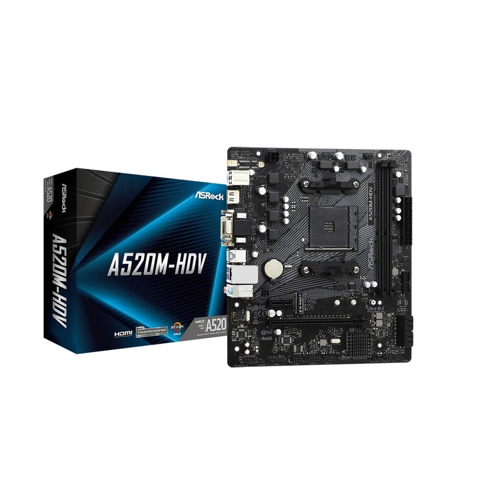 Placa Mãe ASRock A520M HDV Soquete AMD AM4 mATX DDR4