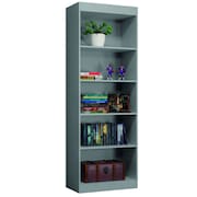 Estante Livreiro Office Organizador e Multiuso 4 Prateleiras Cinza J&A