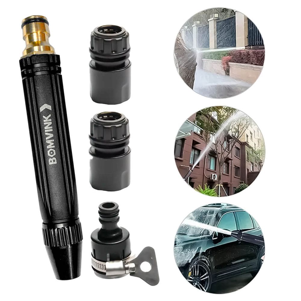 Bico Alta Pressão 3 em 1 | Engate Rápido | Pulverizador Multiuso para Carros, Pisos e Jardins | Fluxo Ajustável e Vedação Antivazamento
