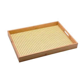 Bandeja Em Bambu Retangular Palinha 48cm Oikos