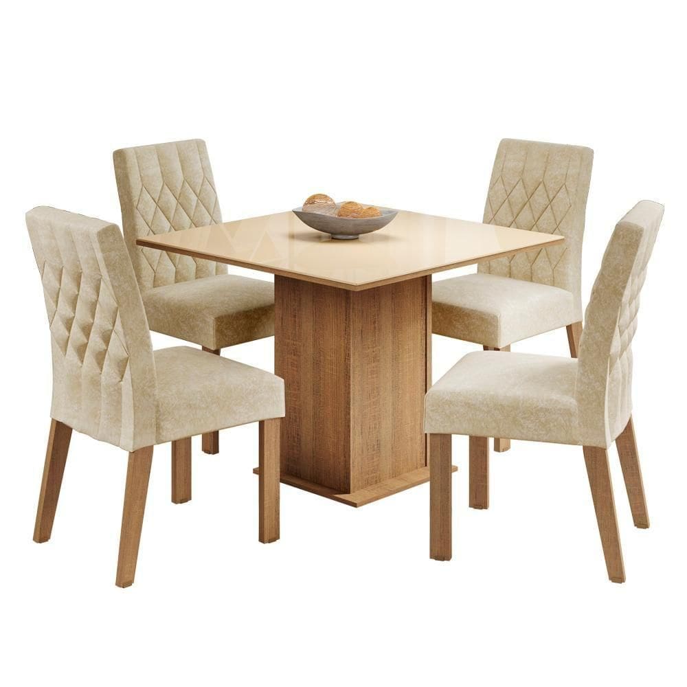 Conjunto Sala de Jantar Brenda Mesa 4 Cadeiras Madesa
