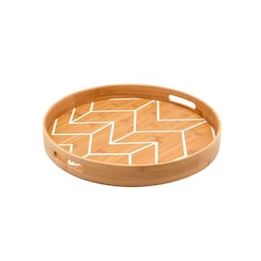 Bandeja Em Bambu Redonda 35cm Oikos