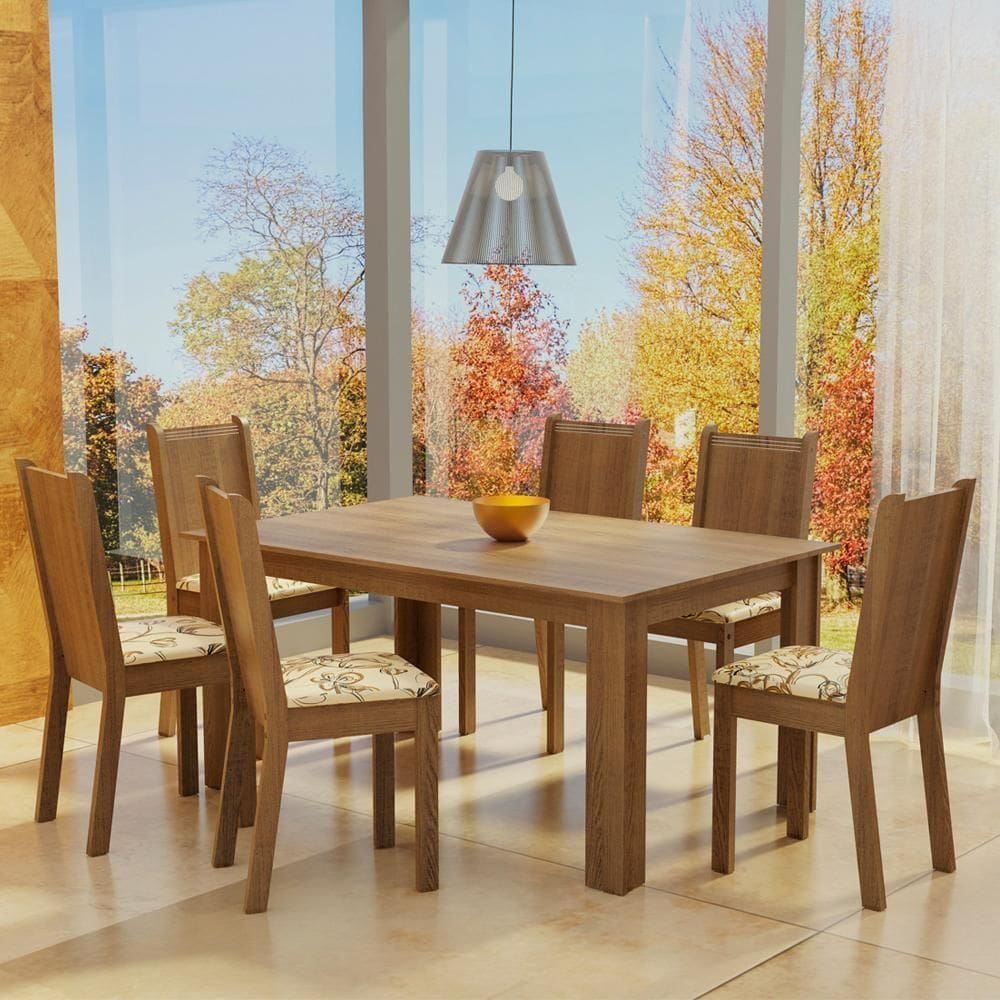Conjunto Sala de Jantar Analu Mesa c/ 6 Cadeiras - Madesa