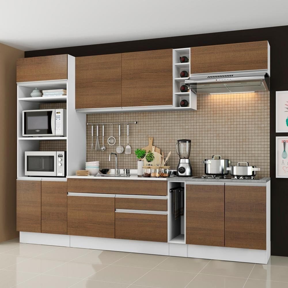 Cozinha Completa Vicenza Rustic com Armário e BalcãoMadesa
