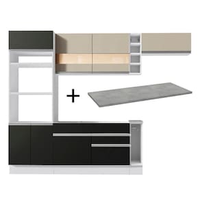 Cozinha Completa Safira com Armário e Balcão + Tampo Madesa