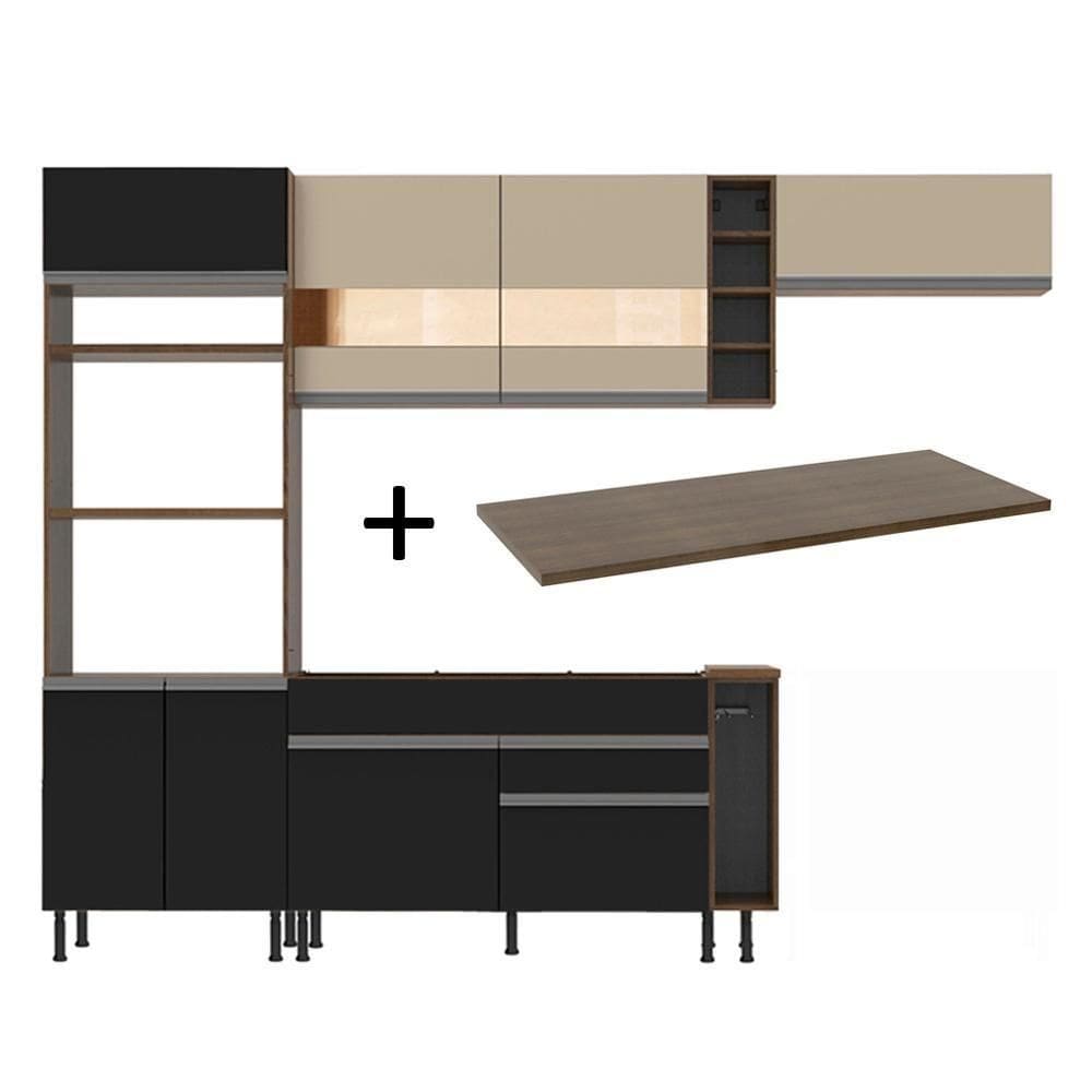 Cozinha Completa Safira com Armário e Balcão + Tampo Madesa