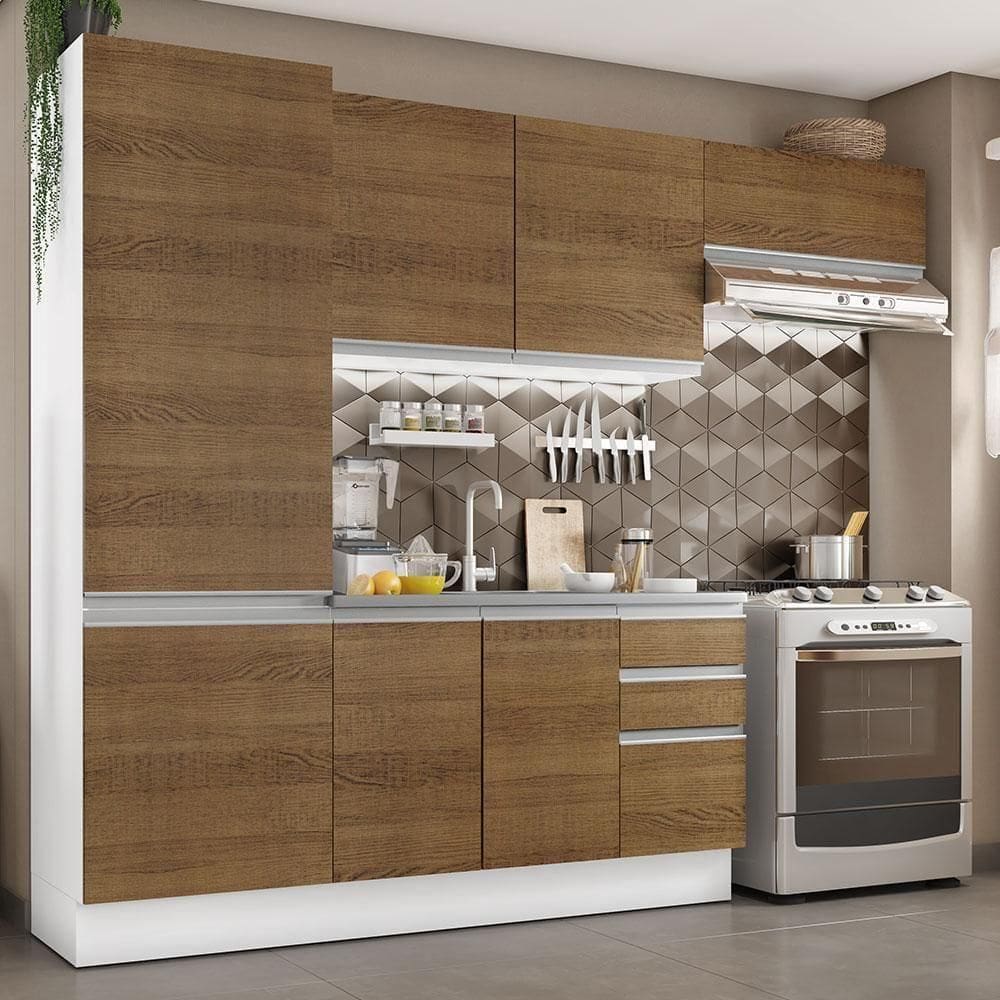 Cozinha Acordes Glamy Rustic MDF Armário Balcão Madesa