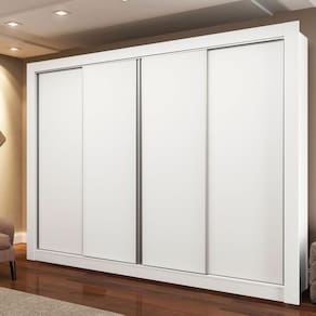 Guarda Roupa CasalMontana Branco 4 Portas de Correr Madesa