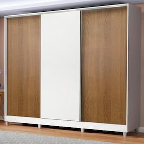 Guarda-Roupa Royale 100% MDF 3 Portas de Correr 8 Pés Madesa