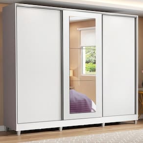 Guarda-RoupaEros 3 Portas Correr 1 Espelho 100% MDF Madesa